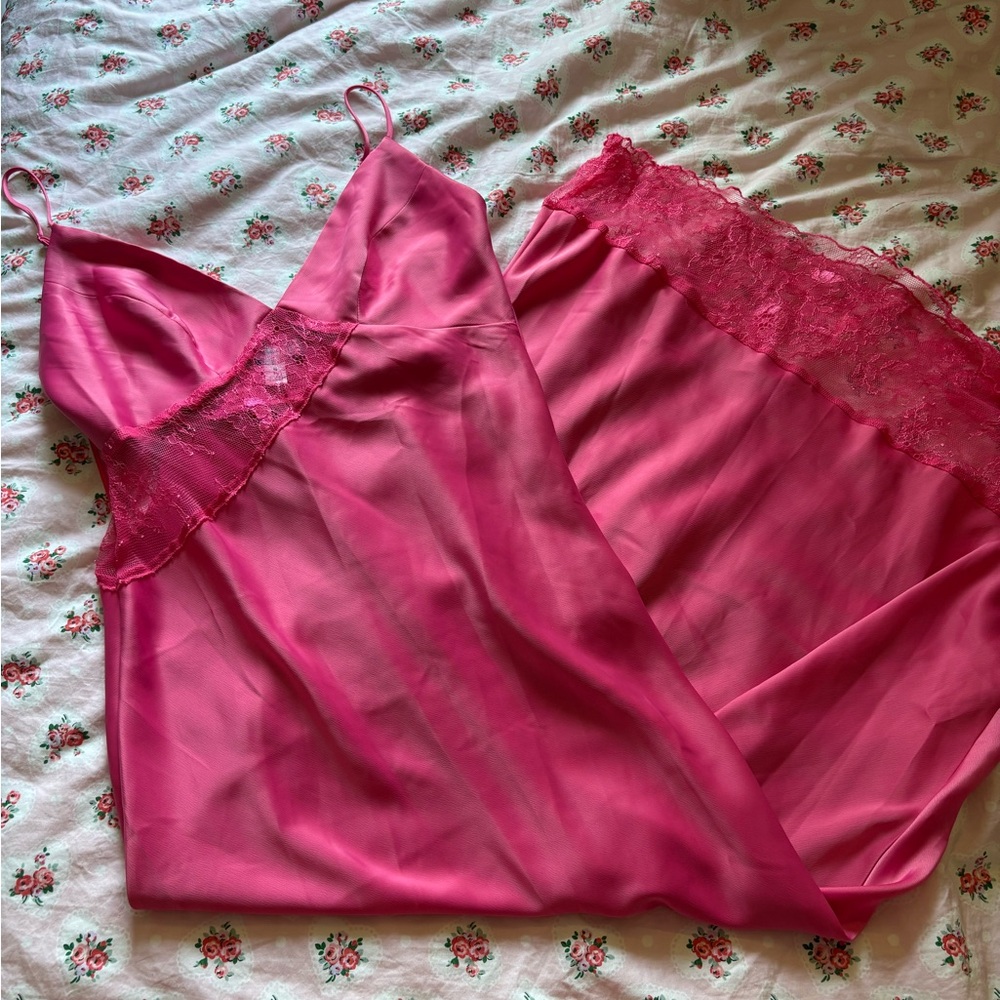 Urban Outfitters Pink Satin Chemise